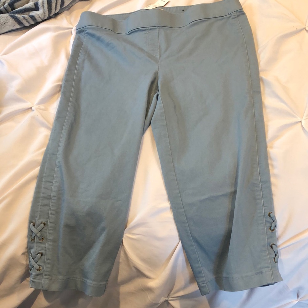 Avenue Light Blue Cropped Pants